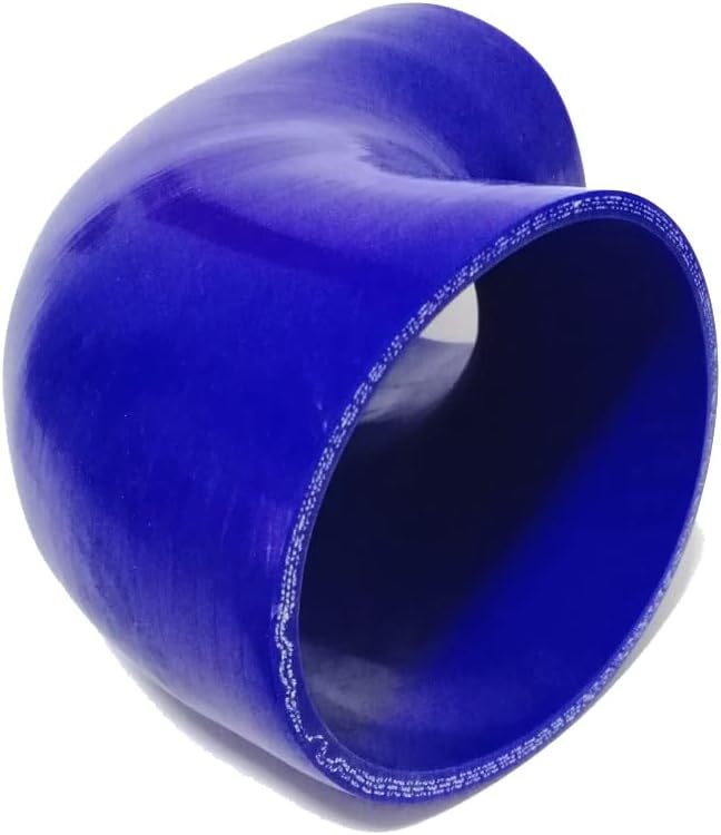 Universal 4-Ply High Performance 90 Degree Elbow Coupler Silicone Hose ID 4" (102mm), Leg length 5" (125mm) with T-Bolt Clamps 2pc-Blue