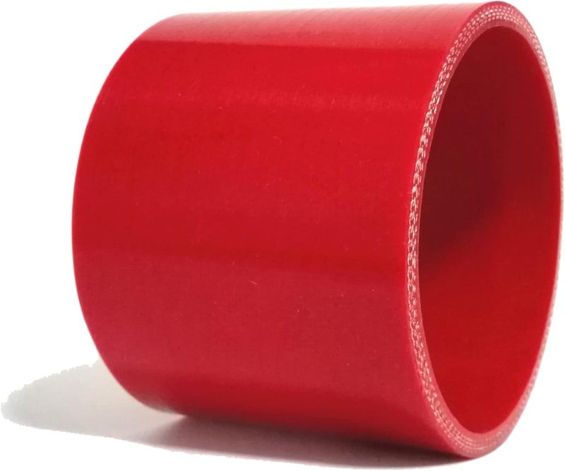 ID 3.5" (89mm)) Straight Silicone Coupler, Length 4" (102mm), 4-Ply Reinforced Wall Thickness 0.2 (5mm), High Performance Automotive Pure Silicone Hose, Red