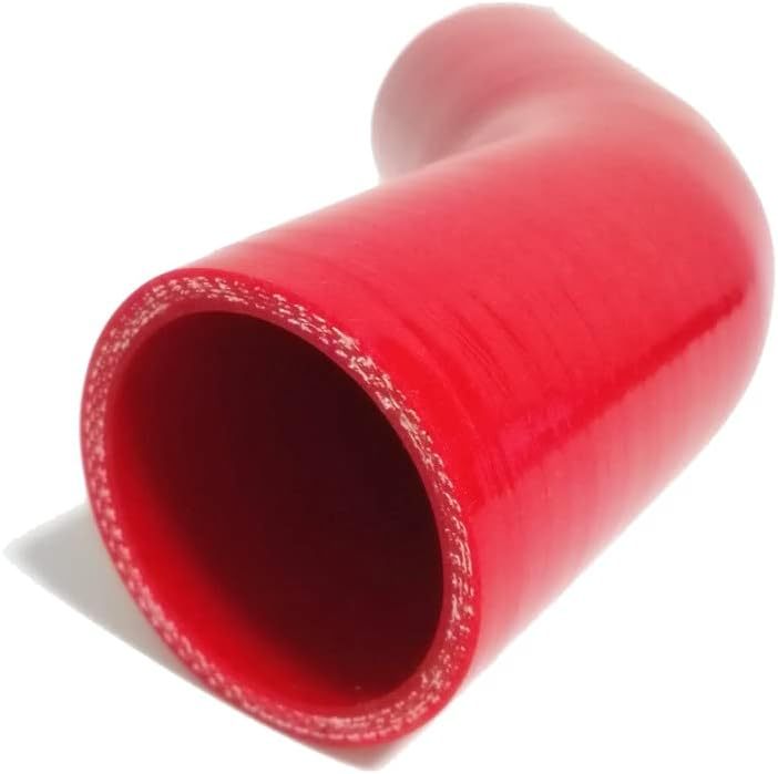 Universal 4-Ply High Performance 45 Degree Silicone Elbow ID 2" (51mm), Leg Length 4" (102mm) with T-Bolt Clamps 2pc -Red (No Logo)