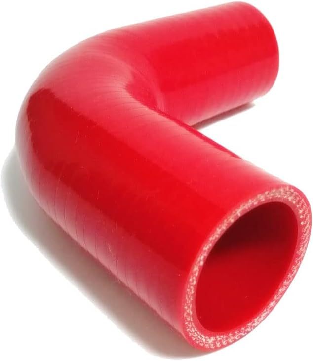 ID 1-1/2" (38mm) 90 Degree Silicone Elbow, 4-Ply High Temperature Silicone Hose for Turbo Intake Radiator Coolant Intercooler Hose, Leg Length 4" (102mm)-Red