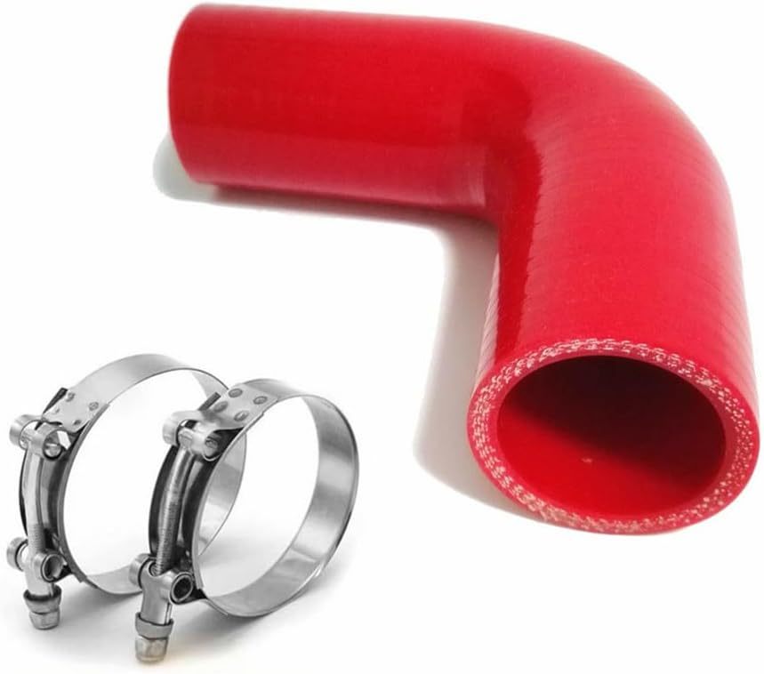 ID 1-1/2" (38mm) 90 Degree Silicone Elbow, 4-Ply High Temperature Silicone Hose for Turbo Intake Radiator Coolant Intercooler Hose, Leg Length 4" (102mm)-Red
