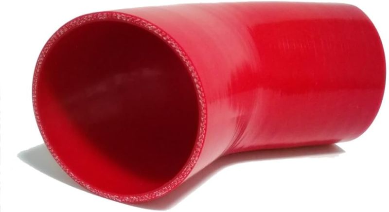 Universal High Performance 4-Ply 45 Degree Elbow Coupler Silicone Hose ID 4.5" (114mm), Red (No Logo)