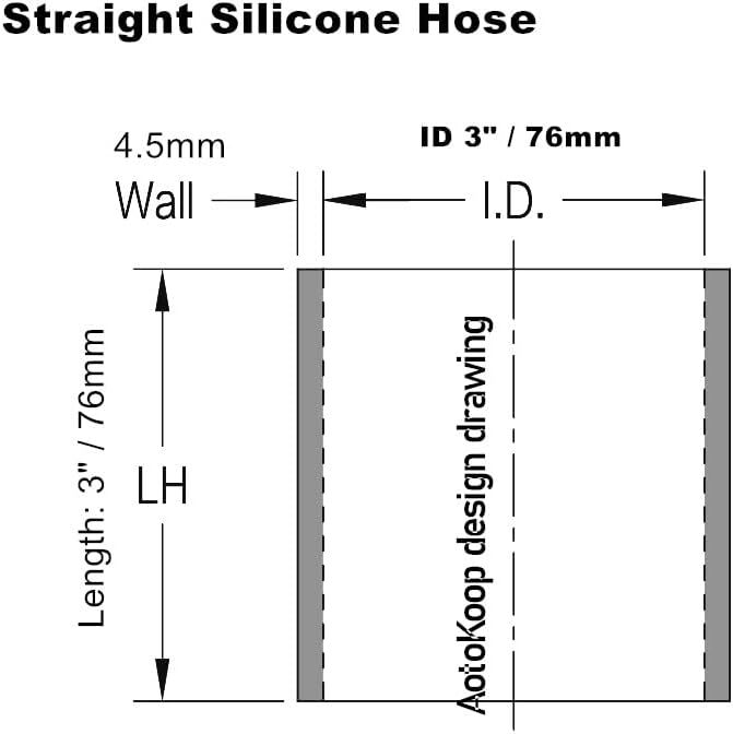 Universal High Performance 3-Ply Straigh Coupler Silicone Hose ID 3" (76mm), Blue (No Logo)