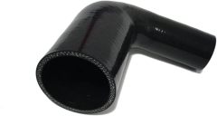 90 Degree Elbow ID 1-1/2" to 2" (38mm to 51mm) Silicone Reducer Coupler Hose, Leg Length 4" (102mm) with T-Bolt Clamps 2pc, 4-Ply High Performance Silicone, Black