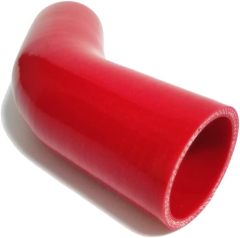 Universal 4-Ply High Performance 45 Degree Silicone Elbow ID 2" (51mm), Leg Length 4" (102mm) with T-Bolt Clamps 2pc -Red (No Logo)