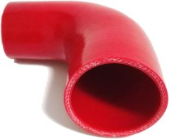 Universal High Performance 4-Ply 90 Degree Elbow Reducer Coupler Silicone Hose ID 2" to 2.5" (51mm to 64mm), Red
