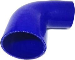 Universal 4-Ply High Performance 90 Degree Elbow Coupler Silicone Hose ID 3.5" (89mm), Leg length 5" (125mm) with T-Bolt Clamps 2pc-Blue