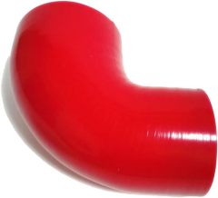 Universal High Performance 4-Ply 90 Degree Elbow Reducer Coupler Silicone Hose ID 3" to 4" (76mm to 102mm), Red (No Logo)