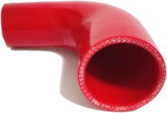 90 Degree Elbow ID 1-1/2" to 2" (38mm to 51mm) Silicone Reducer Coupler Hose, Leg Length 4" (102mm) with T-Bolt Clamps 2pc, 4-Ply High Performance Silicone, Red