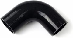 Universal 4-Ply High Performance 90 Degree Elbow Coupler Silicone Hose ID 2" (51mm), Leg length 4" (102mm) with T-Bolt Clamps 2pc-Black