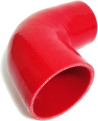 Universal High Performance 4-Ply 90 Degree Elbow Reducer Coupler Silicone Hose ID 2.5" to 3" (64mm to 76mm), Red