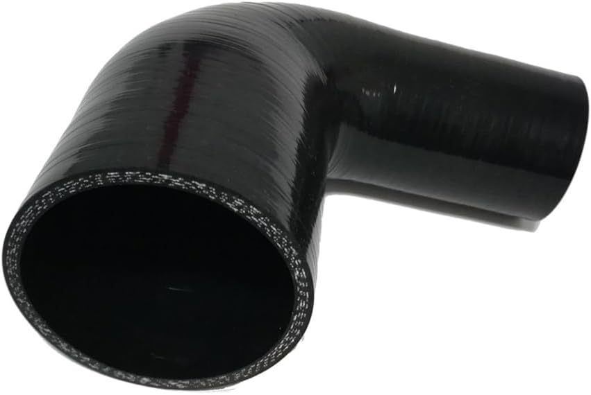 3" to 3.5" 90 Degree Elbow Silicone Reducer Coupler for 4-Ply Automotive Turbo Intercooler Intake Radiator Hose, (ID 76mm to 89mm) Black