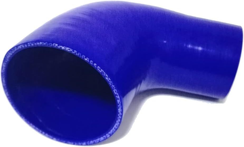 Universal High Performance 4-Ply 90 Degree Elbow Reducer Coupler Silicone Hose ID 2.5" to 3" (64mm to 76mm), Blue