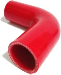 Universal 4-Ply High Performance 90 Degree Elbow Coupler Silicone Hose ID 2" (51mm), Leg length 4" (102mm) with T-Bolt Clamps 2pc-Red