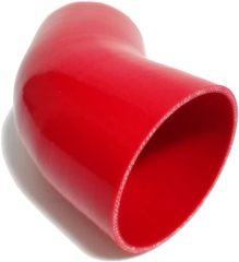 Universal High Performance 4-Ply 45 Degree Elbow Coupler Silicone Hose ID 4" (102mm), Leg Length 5" (125mm) with T-Bolt Clamps 2pc -Red (No Logo)