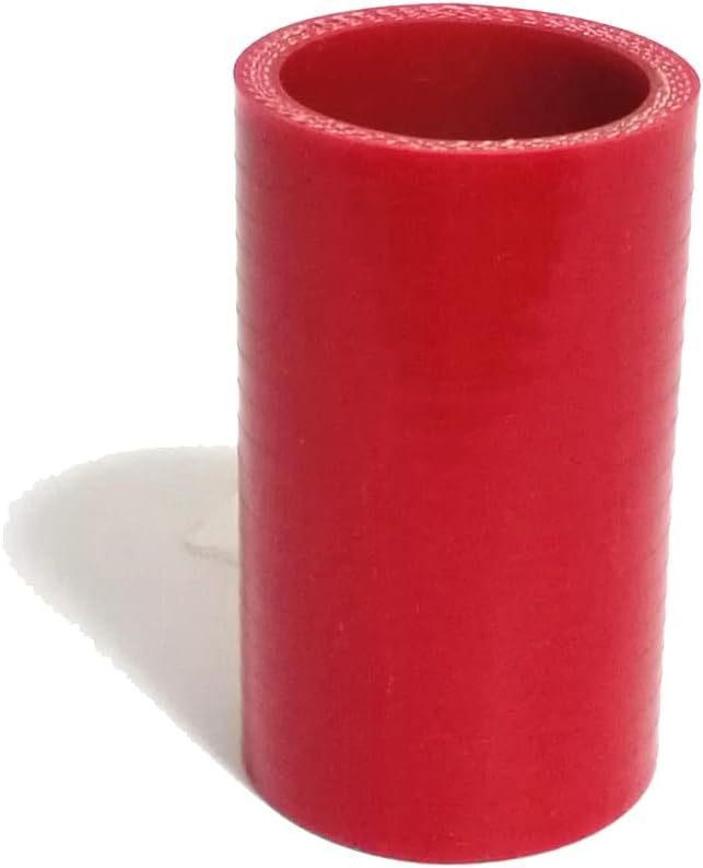 ID 1.5" (38mm)) Straight Silicone Coupler, Length 3" (76mm), 4-Ply Reinforced Wall Thickness 0.2 (5mm), High Performance Automotive Pure Silicone Hose, Red