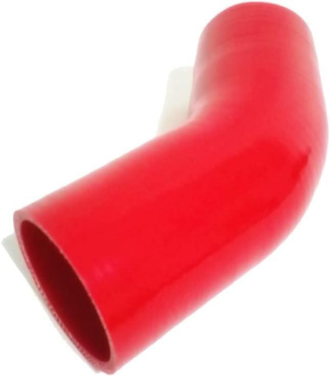 Universal 4-Ply High Performance 45 Degree Silicone Elbow ID 2.5" (64 mm), Leg Length 4" (102mm) with T-Bolt Clamps 2pc - Red (No Logo)