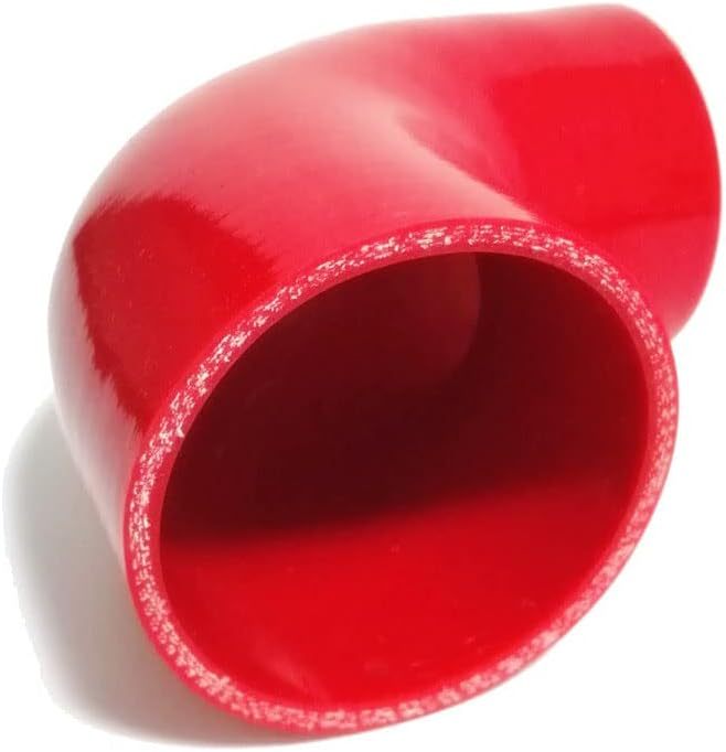 Universal 4-Ply High Performance 90 Degree Elbow Coupler Silicone Hose ID 3" (76mm), Leg length 4" (102mm) with T-Bolt Clamps 2pc-Red