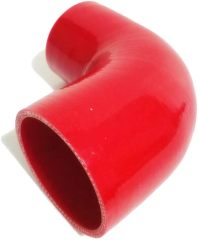 Universal High Performance 4-Ply 90 Degree Elbow Reducer Coupler Silicone Hose ID 2.5" to 3" (64mm to 76mm), Red