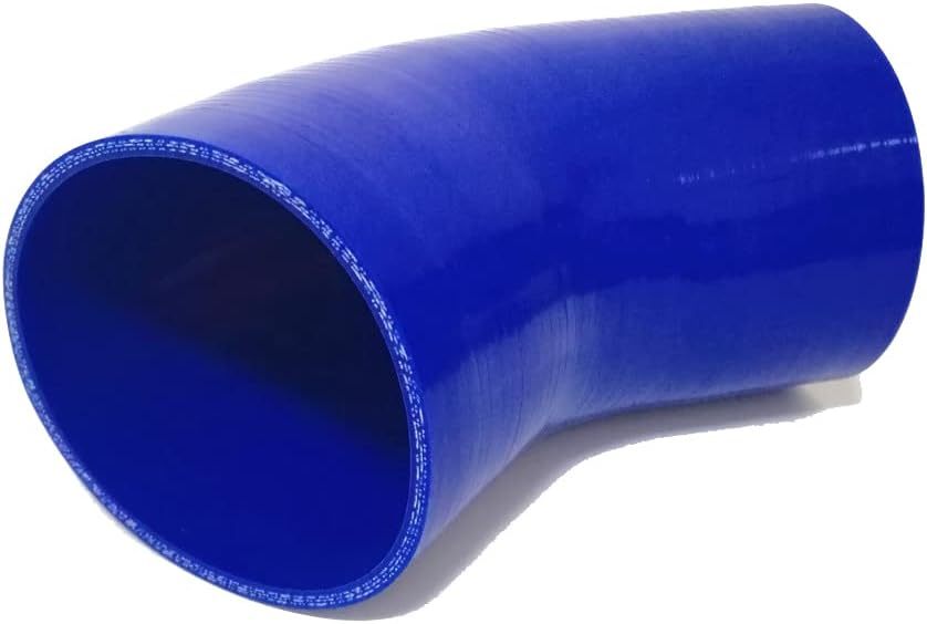 Universal High Performance 4-Ply 45 Degree Elbow Coupler Silicone Hose ID 4.5" (114mm), Blue (No Logo)