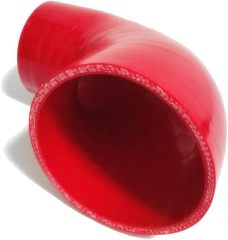 Universal High Performance 4-Ply 90 Degree Elbow Reducer Coupler Silicone Hose ID 3" to 4" (76mm to 102mm), Red (No Logo)