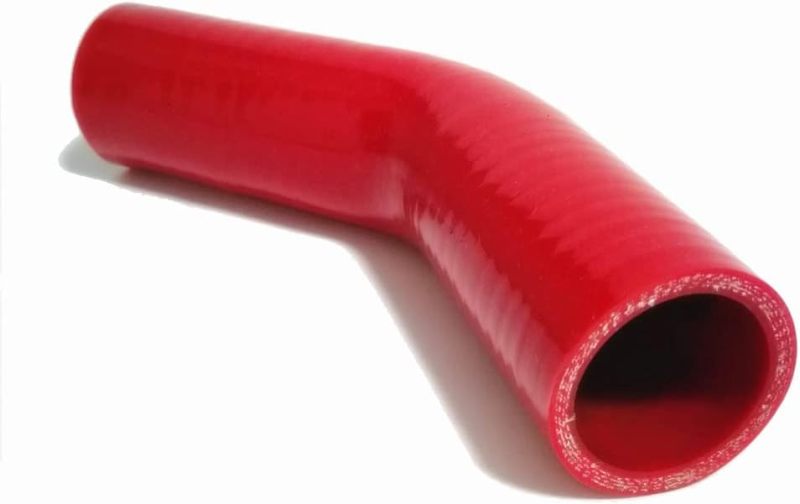 ID 1.5" (38mm) 45 Degree Silicone Elbow, 4-Ply High Temperature Silicone Hose for Turbo Intake Radiator Coolant Intercooler Hose, Leg Length 4" (102mm)-Red