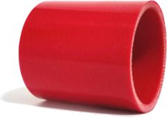 ID 2.5" (64mm) Straight Silicone Coupler, Length 3" (76mm), 4-Ply Reinforced Wall 0.2" (5mm) Red