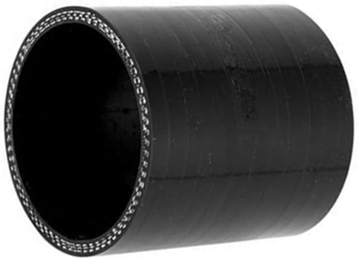 ID 2.75" (70mm) Straight Silicone Coupler, Length 3" (76mm), 4-Ply Reinforced Wall 0.2" (5mm) Black