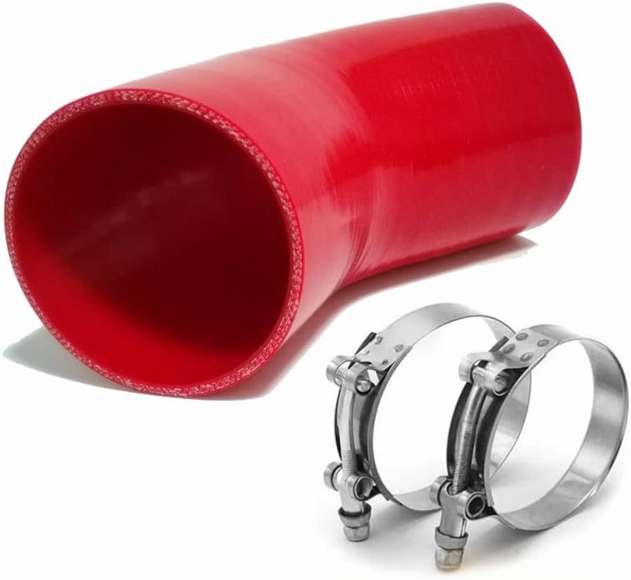 Universal High Performance 4-Ply 45 Degree Elbow Coupler Silicone Hose ID 4.5" (114mm), Red (No Logo)