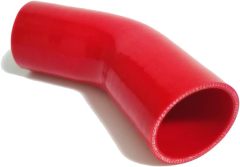 Universal 4-Ply High Performance 45 Degree Silicone Elbow ID 2.5" (64 mm), Leg Length 4" (102mm) with T-Bolt Clamps 2pc - Red (No Logo)
