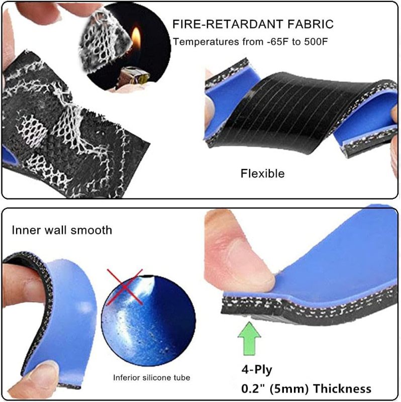 Universal 4-Ply High Performance 90 Degree Elbow Reducer Coupler Silicone Hose ID 3" to 4" (76mm to 102mm) with T-Bolt Clamps 2pc, Black (No Logo)