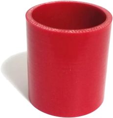 ID 2.5" (64mm) Straight Silicone Coupler, Length 3" (76mm), 4-Ply Reinforced Wall 0.2" (5mm) Red