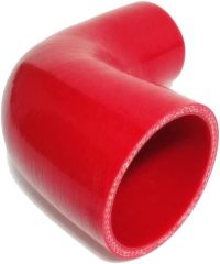 Universal High Performance 4-Ply 90 Degree Elbow Reducer Coupler Silicone Hose ID 2" to 2.5" (51mm to 64mm), Red