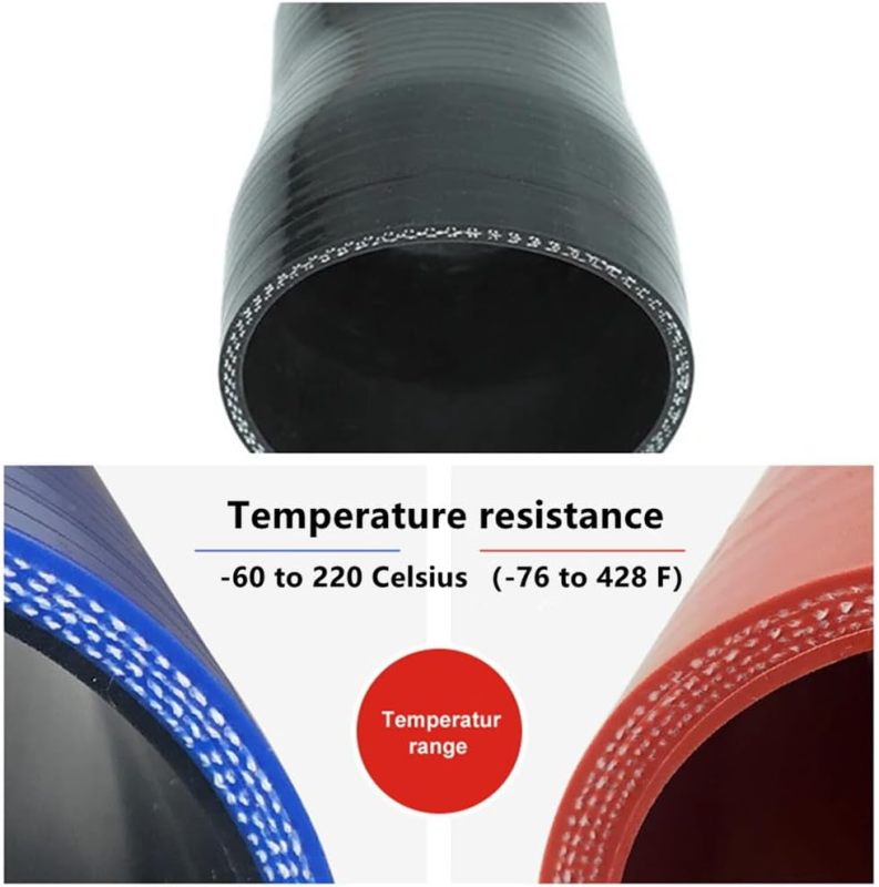 90 Degree Silicone Elbow ID 2.25" (57mm), Leg Length 4" (102mm), 4-Ply Reinforced Wall 0.2" (5mm) with T-Bolt Clamps 2pc Black