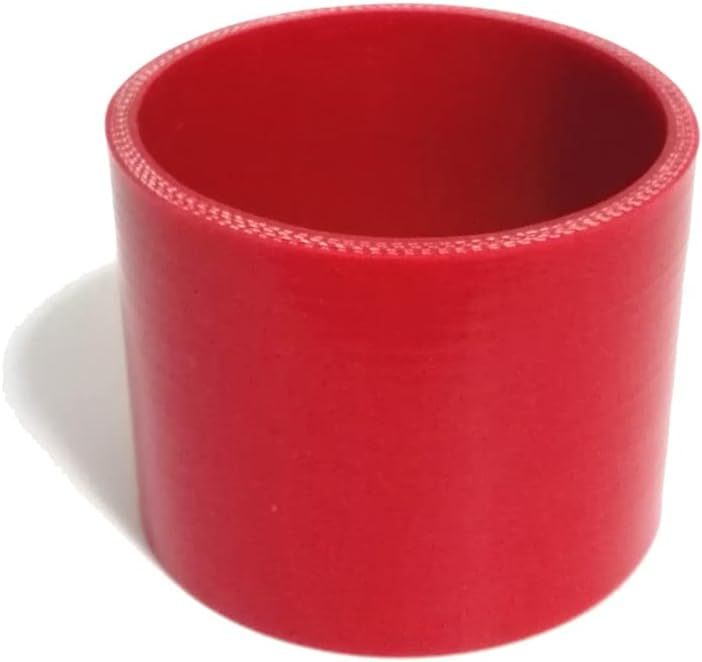 ID 3.5" (89mm)) Straight Silicone Coupler, Length 4" (102mm), 4-Ply Reinforced Wall Thickness 0.2 (5mm), High Performance Automotive Pure Silicone Hose, Red