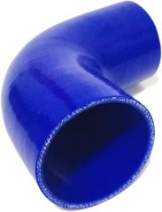 Universal 4-Ply High Performance 90 Degree Elbow Coupler Silicone Hose ID 3" (76mm), Leg length 4" (102mm) with T-Bolt Clamps 2pc-Blue