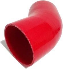Universal High Performance 4-Ply 45 Degree Elbow Coupler Silicone Hose ID 4" (102mm), Leg Length 5" (125mm) with T-Bolt Clamps 2pc -Red (No Logo)