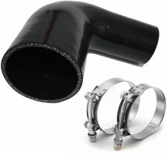 3" to 3.5" 90 Degree Elbow Silicone Reducer Coupler for 4-Ply Automotive Turbo Intercooler Intake Radiator Hose, (ID 76mm to 89mm) Black