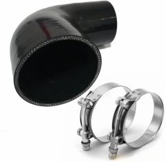 2.75" to 3.25" 90 Degree Elbow Silicone Reducer Coupler for 4-Ply Automotive Turbo Intake Intercooler Radiator Hose, Leg Length 5” (125mm), (ID 70mm to 83mm) Black
