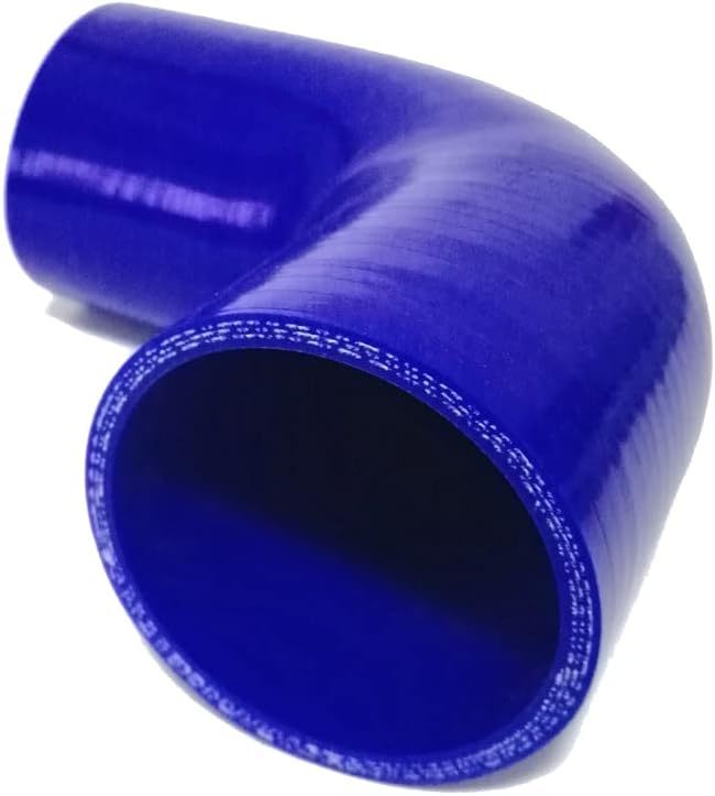 Universal High Performance 4-Ply 90 Degree Elbow Reducer Coupler Silicone Hose ID 2.5" to 3" (64mm to 76mm), Blue