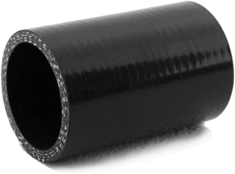 ID 1.5" (38mm)) Straight Silicone Coupler, Length 3" (76mm), 4-Ply Reinforced Wall Thickness 0.2 (5mm), High Performance Automotive Pure Silicone Hose, Black