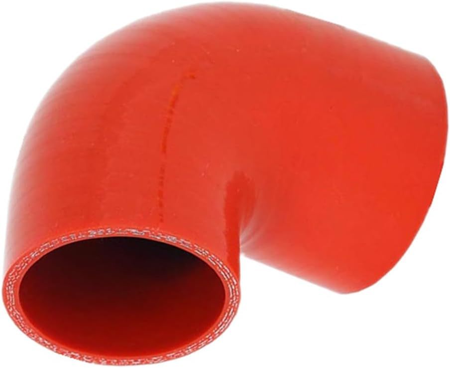 Universal 4-Ply High Performance 90 Degree Elbow Coupler Silicone Hose ID 4" (102mm), Leg length 5" (125mm) with T-Bolt Clamps 2pc-Red