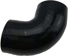 90 Degree Elbow ID 2.5 to 3.5" (64mm to 89mm), Leg Length 5" (125mm), 4-Ply High Performance Silicone Coupler with T-Bolt Clamps 2pc Black