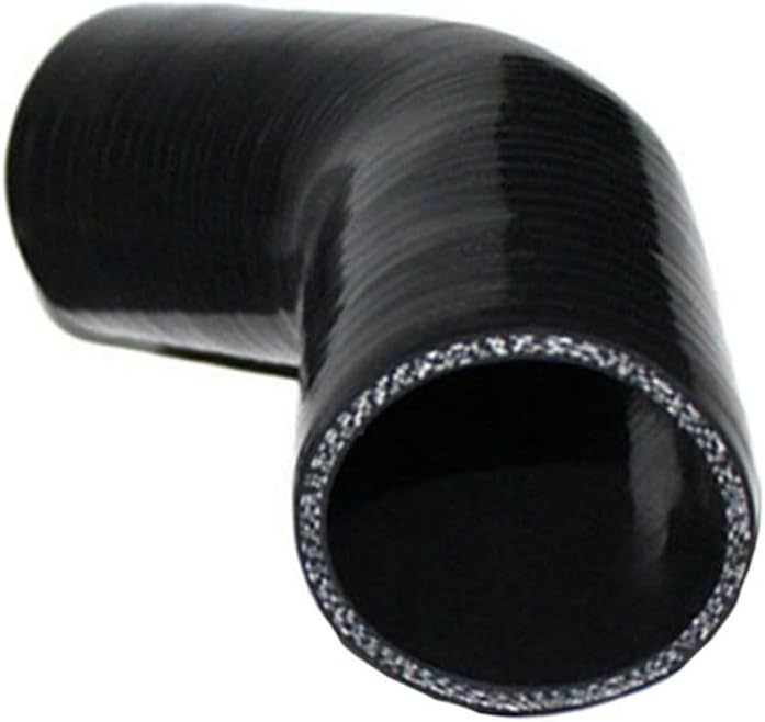 High Performance 4-Ply Universal 45 Degree Elbow Coupler Silicone Hose ID 2.25" (57mm), Leg Length 4" (102mm) with T-Bolt Clamps 2pc - Black (No Logo)