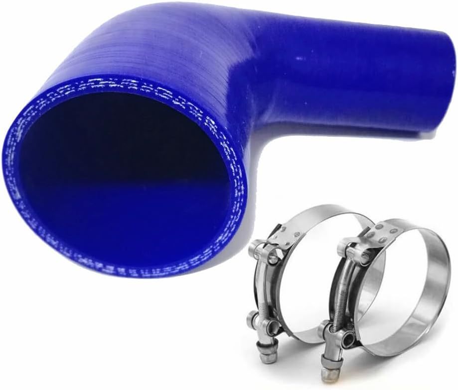 ID 2" to 3" (51mm to 76mm) 4-Ply 90 Degree Elbow Reducer Coupler Silicone Hose, for Turbo Intercooler Intake Hose Coupler, Leg Length 4" (102mm) Blue