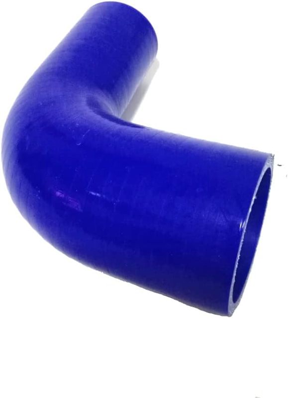 90 Degree Elbow ID 1-1/2" to 2" (38mm to 51mm) Silicone Reducer Coupler Hose, Leg Length 4" (102mm),)4-Ply High Performance Silicone with with T-Bolt Clamps 2pc