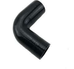 90 Degree Elbow ID 1-1/2" to 2" (38mm to 51mm) Silicone Reducer Coupler Hose, Leg Length 4" (102mm) with T-Bolt Clamps 2pc, 4-Ply High Performance Silicone, Black