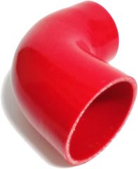 Universal 4-Ply High Performance 90 Degree Elbow Coupler Silicone Hose ID 3" (76mm), Leg length 4" (102mm) with T-Bolt Clamps 2pc-Red