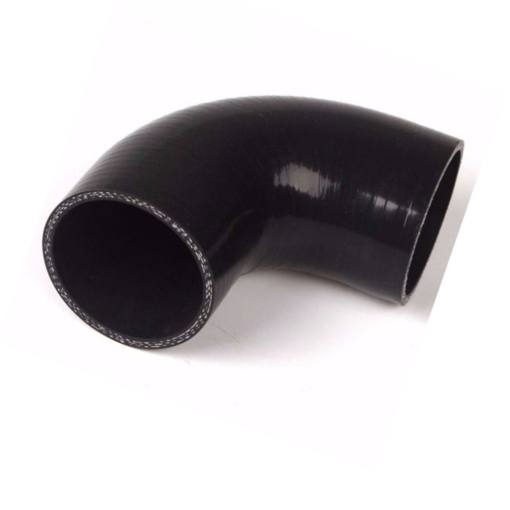 ID 1.5" (38mm) 90 Degree Silicone Coupler, 4-Ply High Temperature Silicone for Turbo Intake Radiator Coolant Intercooler Hose, Leg Length 4" (102mm)-Black