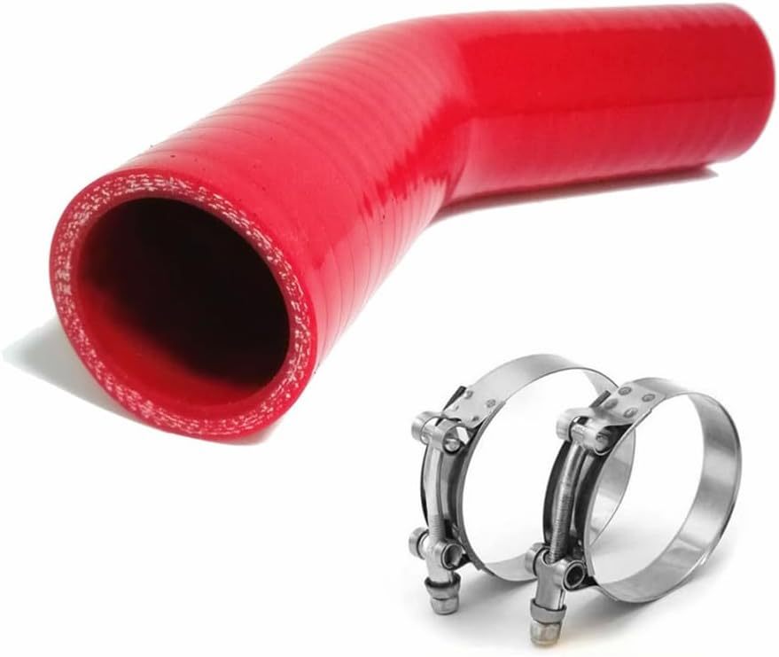 ID 1.5" (38mm) 45 Degree Silicone Elbow, 4-Ply High Temperature Silicone Hose for Turbo Intake Radiator Coolant Intercooler Hose, Leg Length 4" (102mm)-Red